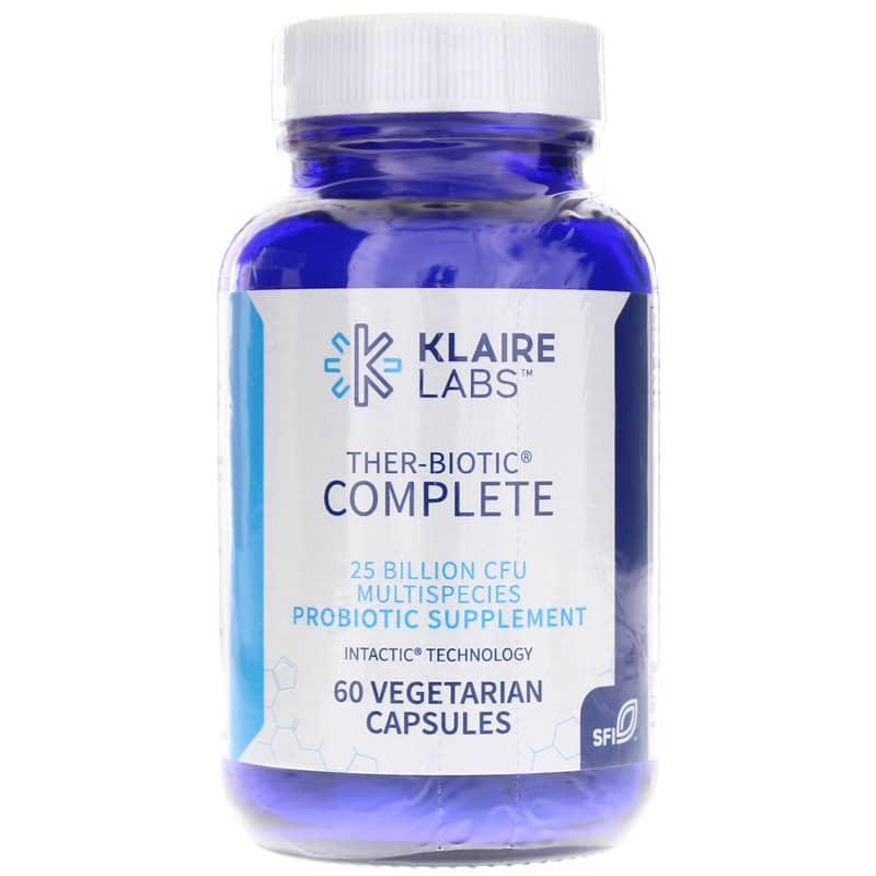 Klaire Labs Ther-Biotic Complete Probiotic 25 Billion CFU 60 Veg Capsules