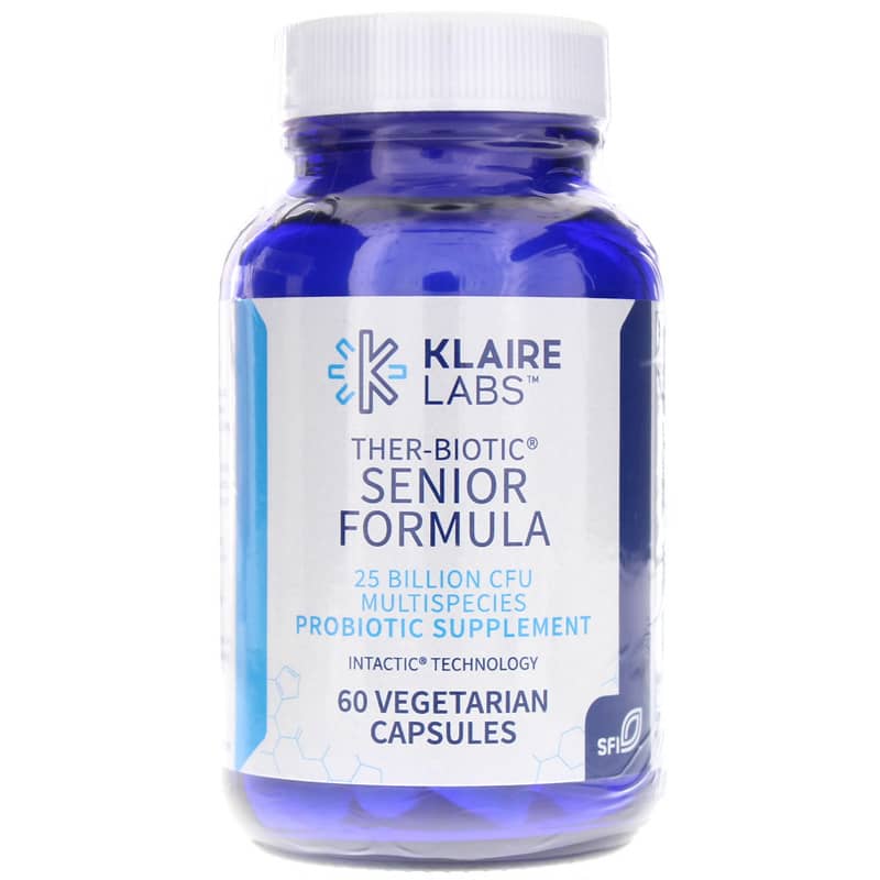 Klaire Labs Ther-Biotic Senior Formula Probiotic 25 Billion CFU 60 Veg Capsules