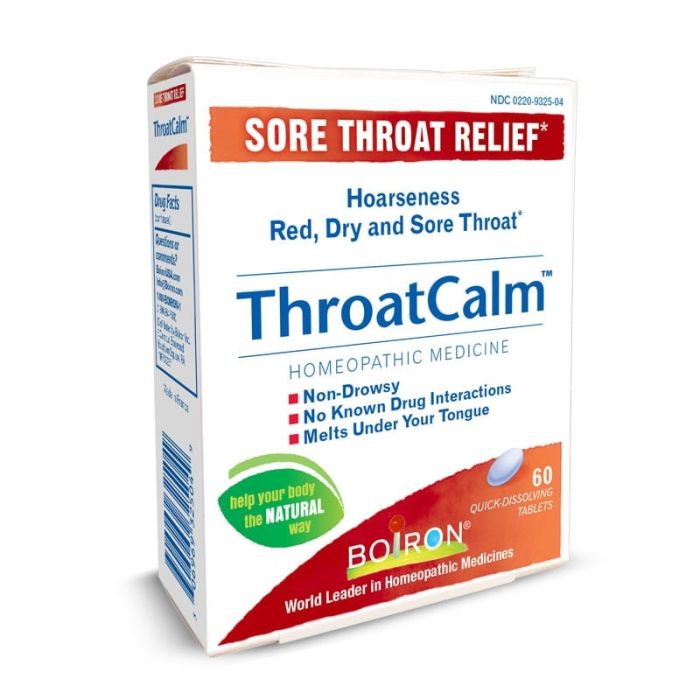 Boiron Laboratories ThroatCalm 60 Tablets