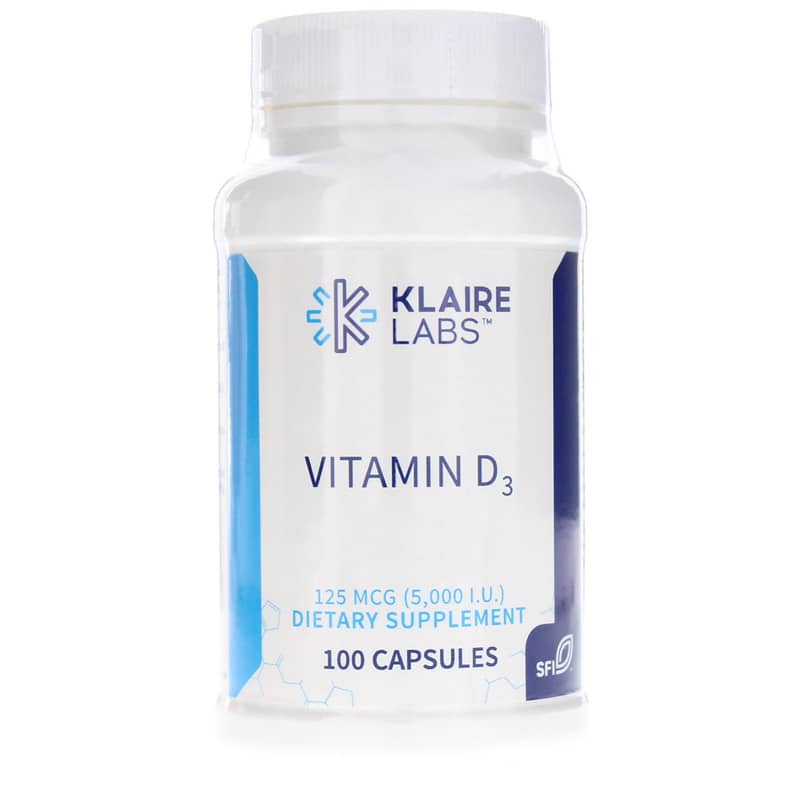 Klaire Labs Vitamin D3 125 Mcg 100 Capsules