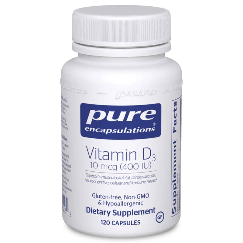 Pure Encapsulations Vitamin D3 400 IU 120 Capsules