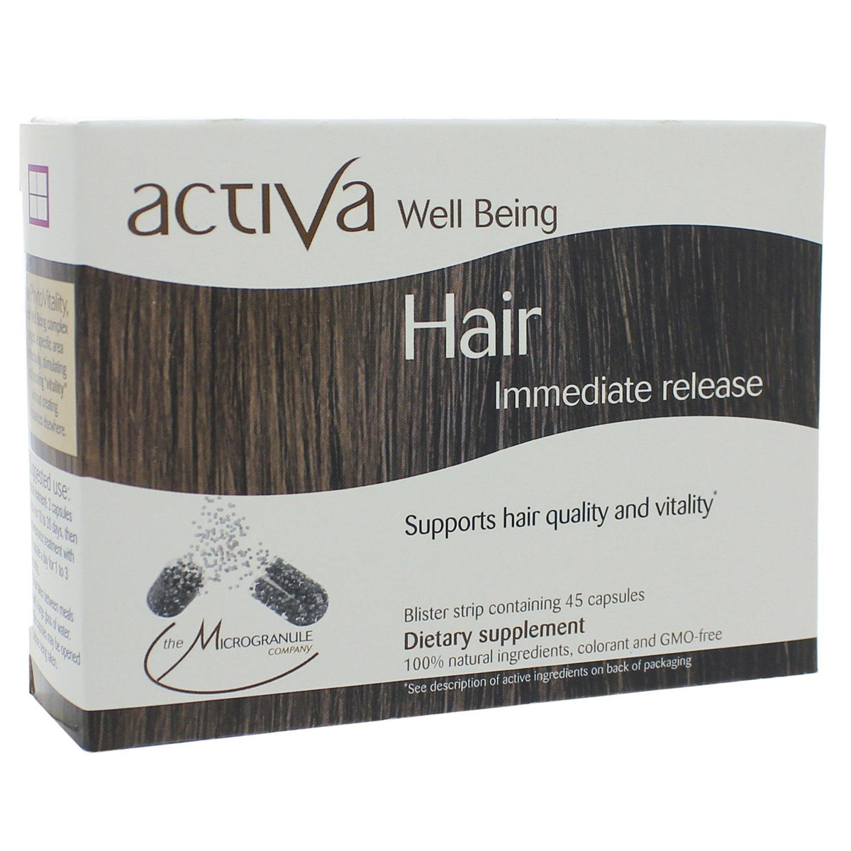 Activa Well-Being Hair Microgranule 45 Capsules - VitaHeals.com