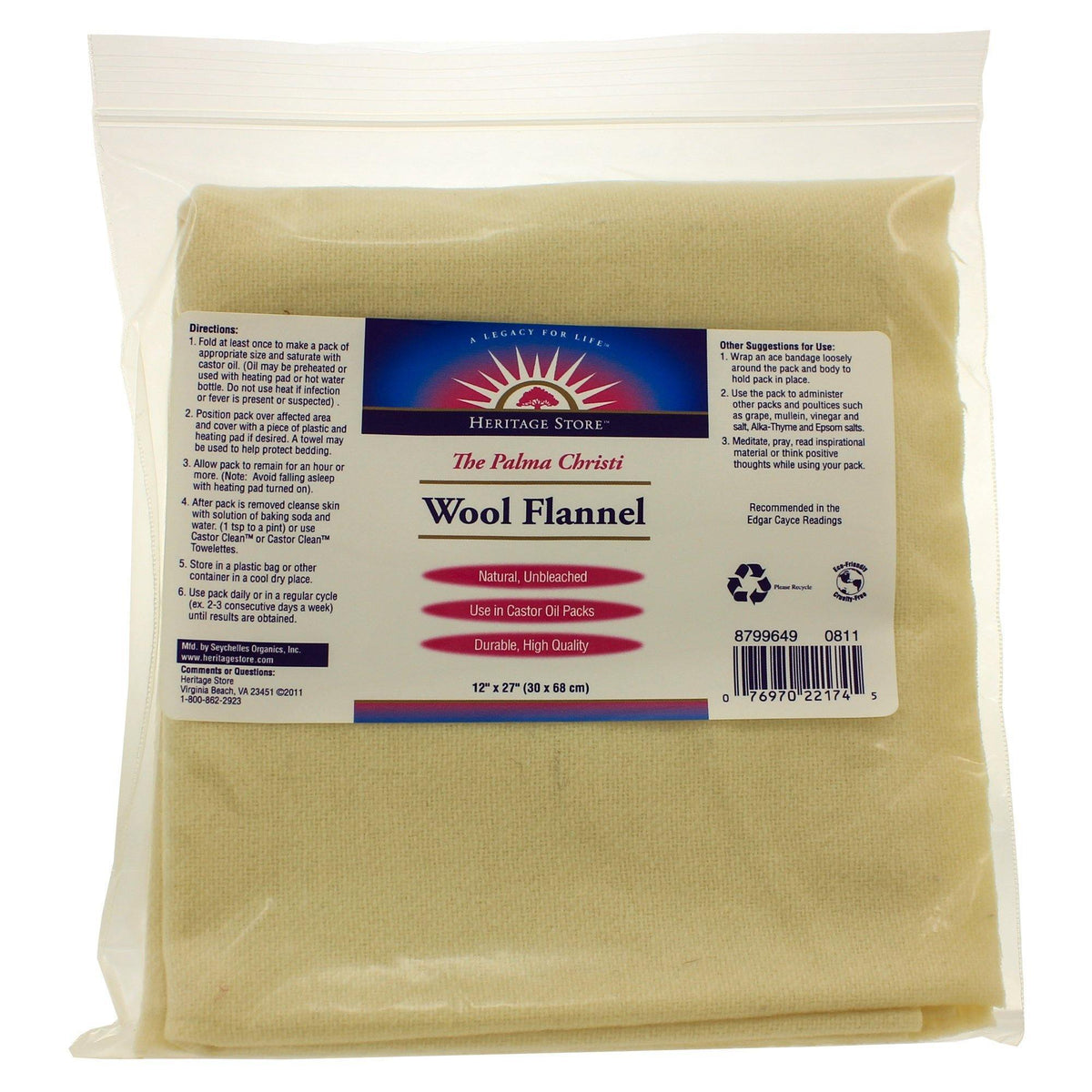 Heritage Wool Flannel 12X27 3 Pack - VitaHeals.com