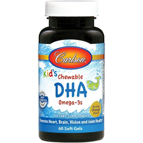 Carlson Labs , Kids Chewable DHA Omega-3s 60 sofgels 2 Pack - VitaHeals.com
