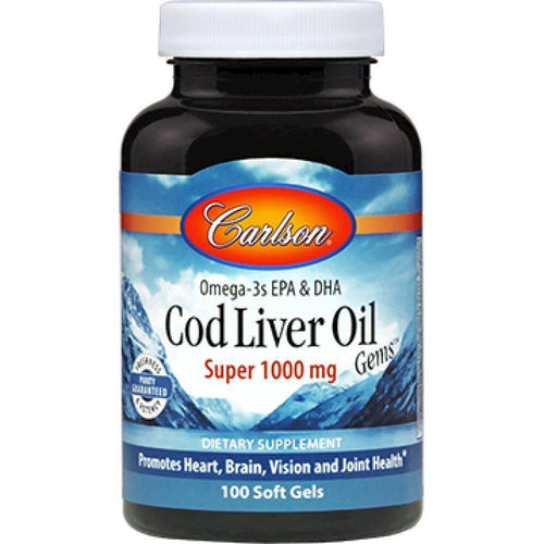 Carlson Labs , Super Cod Liver Oil 1000 mg 100 gels - VitaHeals.com