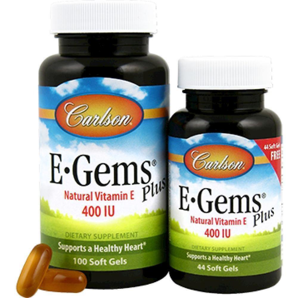 Carlson Labs , E-Gems Plus 400 IU 100 gels 2 Pack - VitaHeals.com