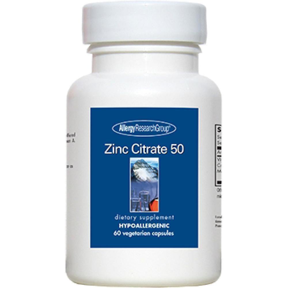 Allergy Research Group , Zinc Citrate 50 mg 60 Capsules - VitaHeals.com