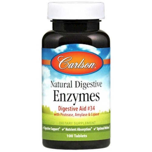 Carlson Labs , Natural Digestive Enzymes 100 Tablets 2 Pack - VitaHeals.com