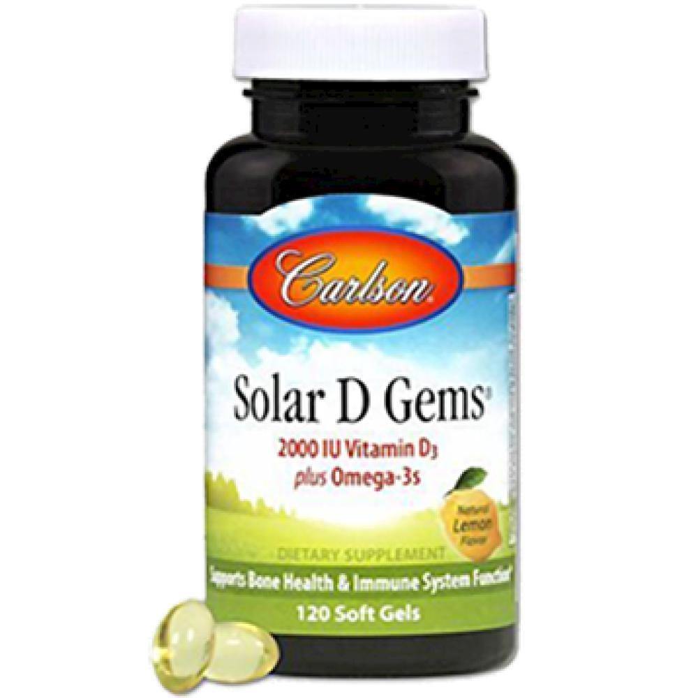 Carlson Labs , Solar D Gems 2000 IU 120 gels 2 Pack - VitaHeals.com