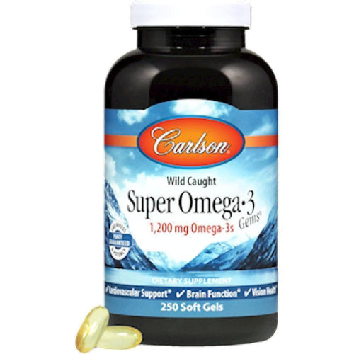 Carlson Labs , Super Omega-3 Gems 1200 mg 250 softgels 2 Pack - VitaHeals.com