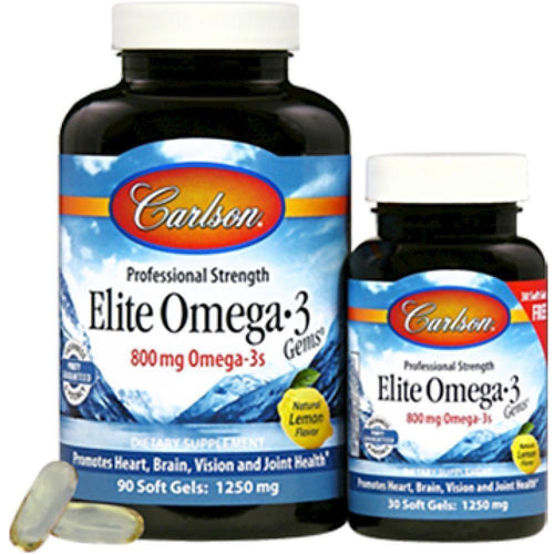 Carlson Labs , Elite Omega 3 Gems  90+30 softgels - VitaHeals.com